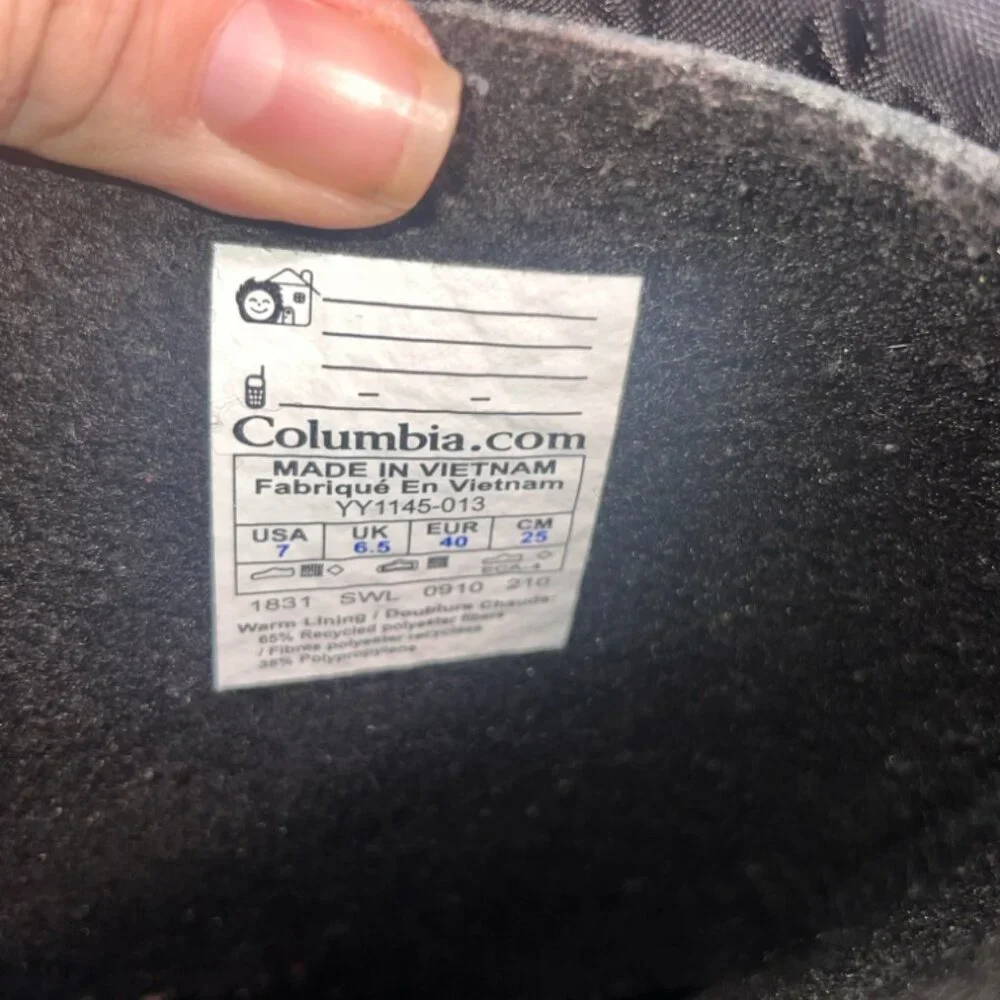Columbia YC1145-013 Boots Powderbug Plus Black Treasure Kids‎ Size 7